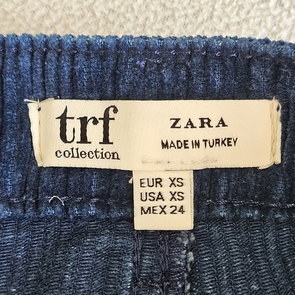 TRF Collection By ZARA Blue Corduroy Skirt. Size XS - Picture 3 of 6